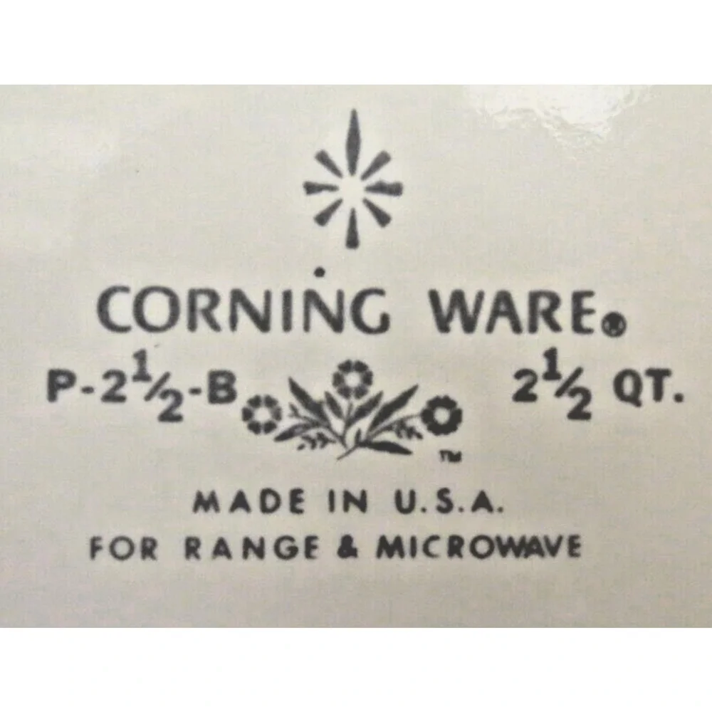 Vintage Corning Ware Blue Cornflower 2-1/2 Qt Casserole Baking Dish P-2 1/2-B